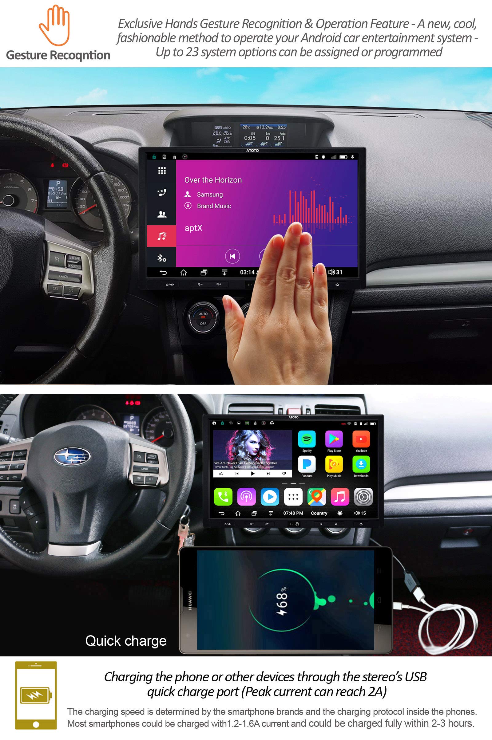 Amazon.com: [10inch] ATOTO A6 2 DIN Android Car Navigation Stereo